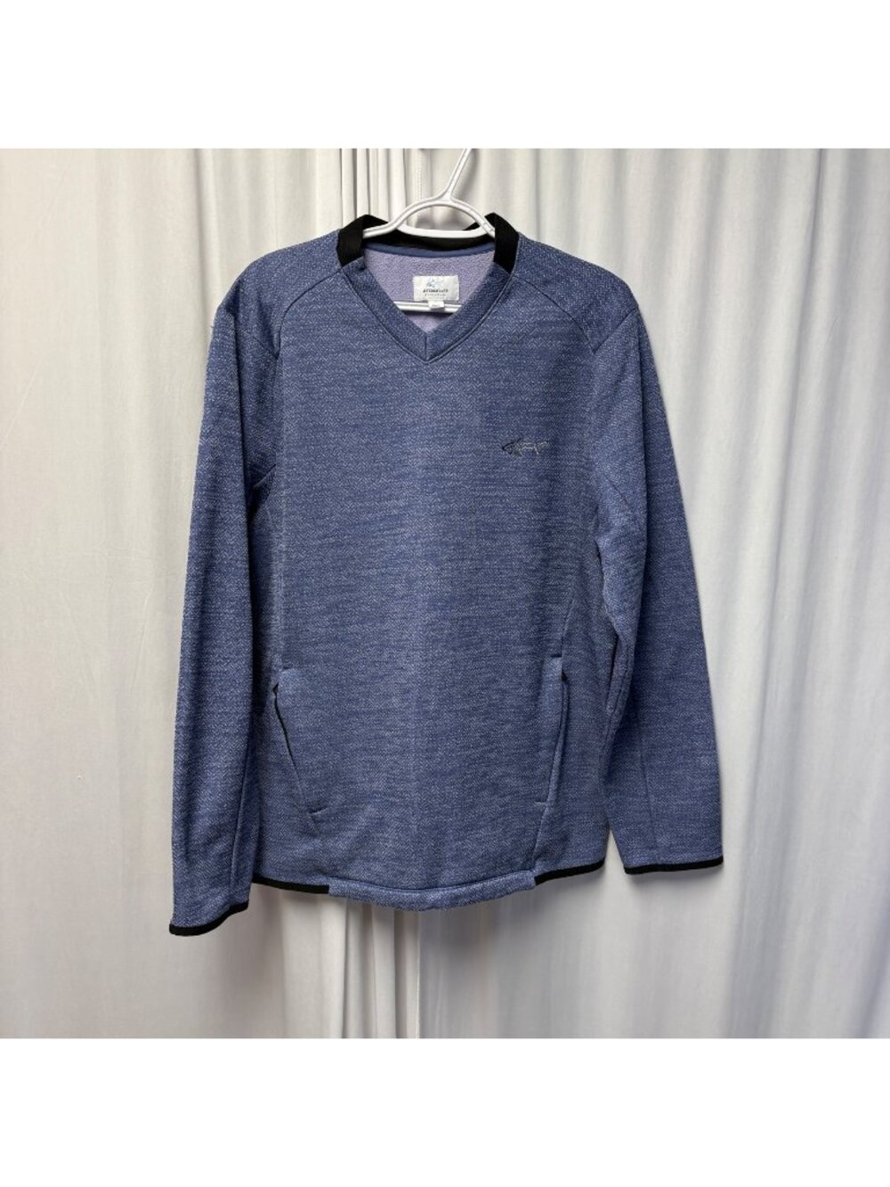 Attack Life Blue Heathered V-Neck Pullover Long Sleeve Mens Large Sweatshirt